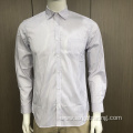 Male stripe long sleeve stand-up collar shirt